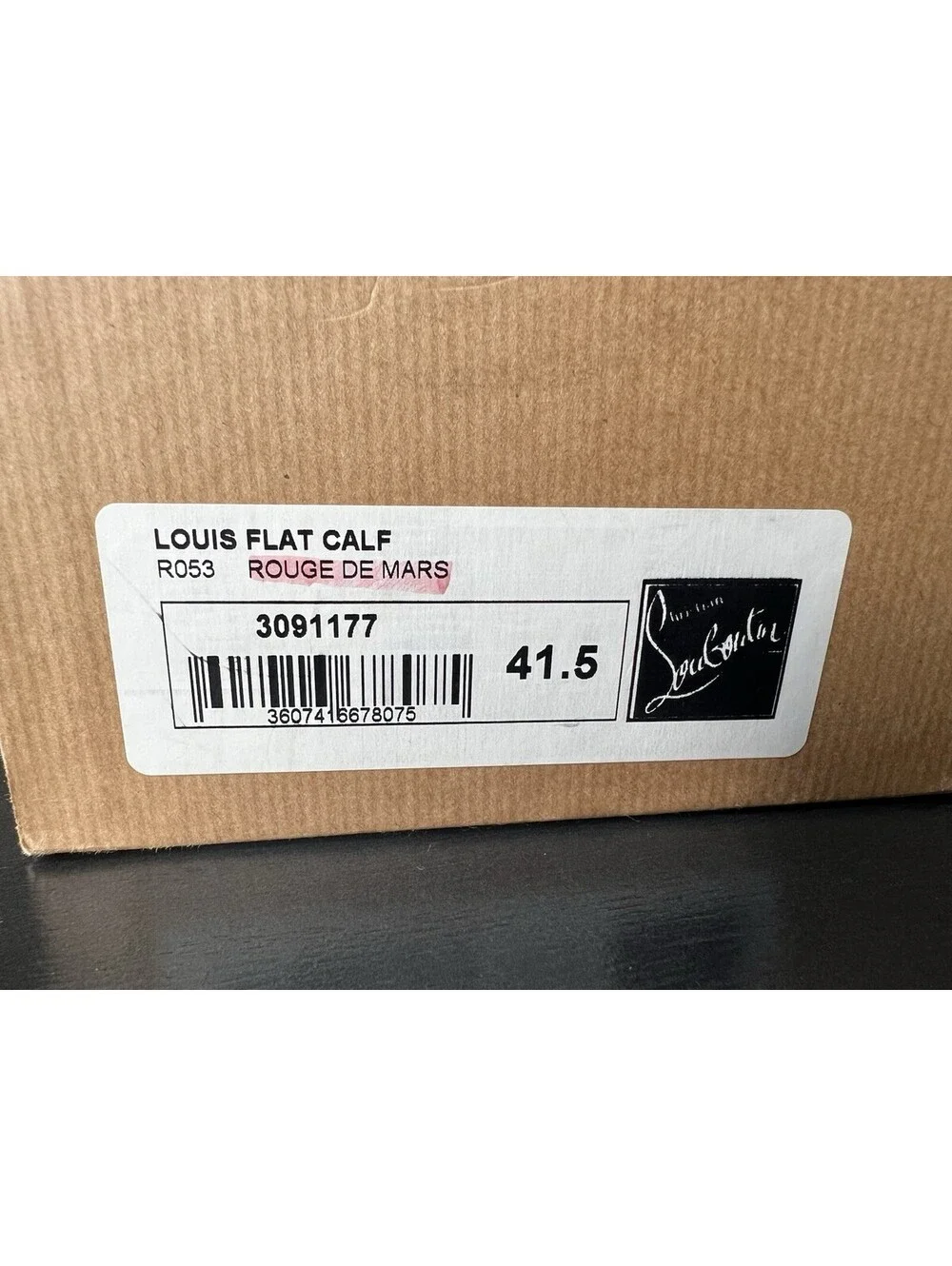 Christian Louboutin Louis Flat Calf Rouge de Mars Sneakers Size 41.5 Excellent